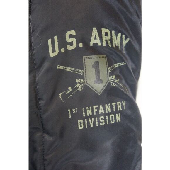 US Army 1st Infantry Division The Big Red 1 RARE Black Jacket/Coat Men's Size M - Picture 4 of 12